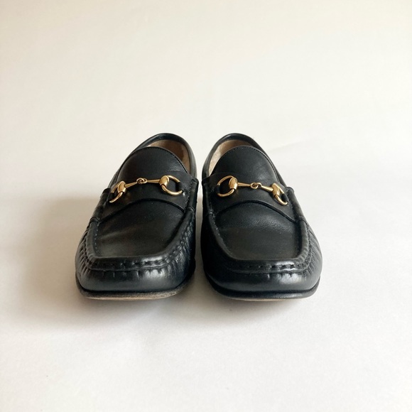 Gucci Black Genuine Leather Shearling Lining Loafers size EUR 40, US 9.5 - Picture 7 of 16
